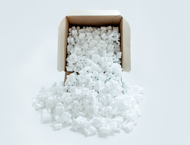 Moving safety with Packing peanuts
