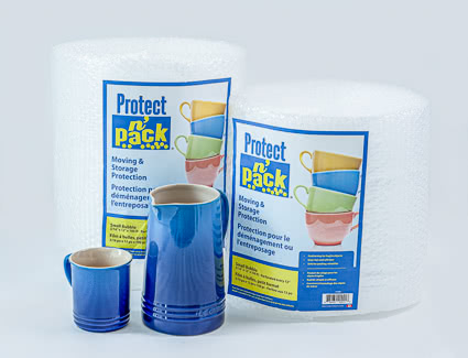 Small and large bubble wrap rolls for storage protection